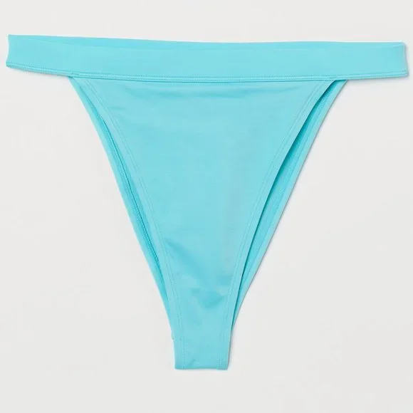 H&M Swim Hm Turquoise High Waist Brazilian Bikini Bottom Size